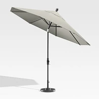 9' Round Sunbrella ® Silver Outdoor Patio Umbrella with Tilt Black Frame