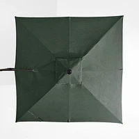 9' Square Cast Ivy Green Sunbrella® Cantilever Outdoor Patio Umbrella with Black Metal Frame