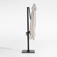 9' Square Cast Silver Sunbrella® Cantilever Outdoor Patio Umbrella with Black Metal Frame