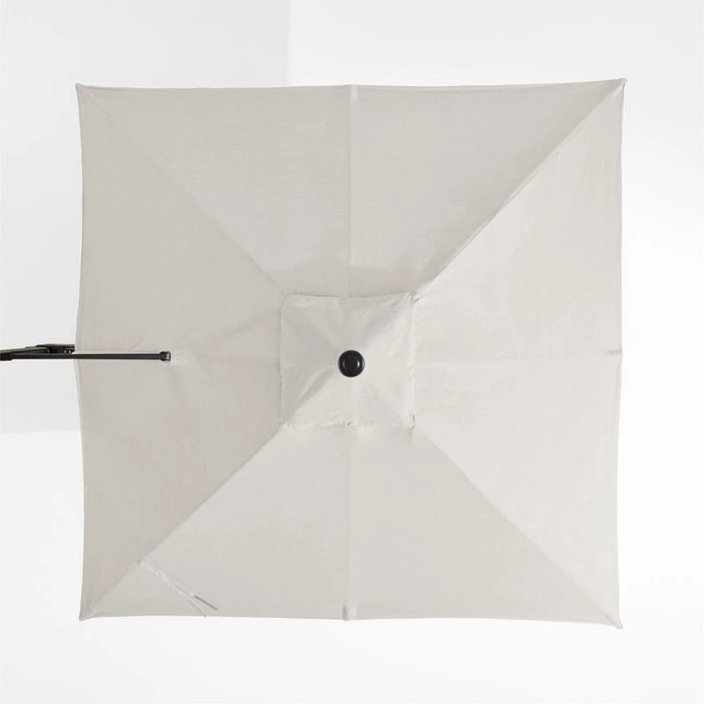 9' Square Cast Silver Sunbrella® Cantilever Outdoor Patio Umbrella with Black Metal Frame