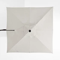 9' Square Cast Silver Sunbrella® Cantilever Outdoor Patio Umbrella with Black Metal Frame