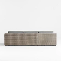 Abaco Resin Wicker 2-Piece Left-Arm Chaise Outdoor Sectional Sofa with Graphite Sunbrella ® Cushions