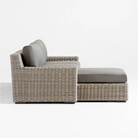 Abaco Resin Wicker 2-Piece Left-Arm Chaise Outdoor Sectional Sofa with Graphite Sunbrella ® Cushions