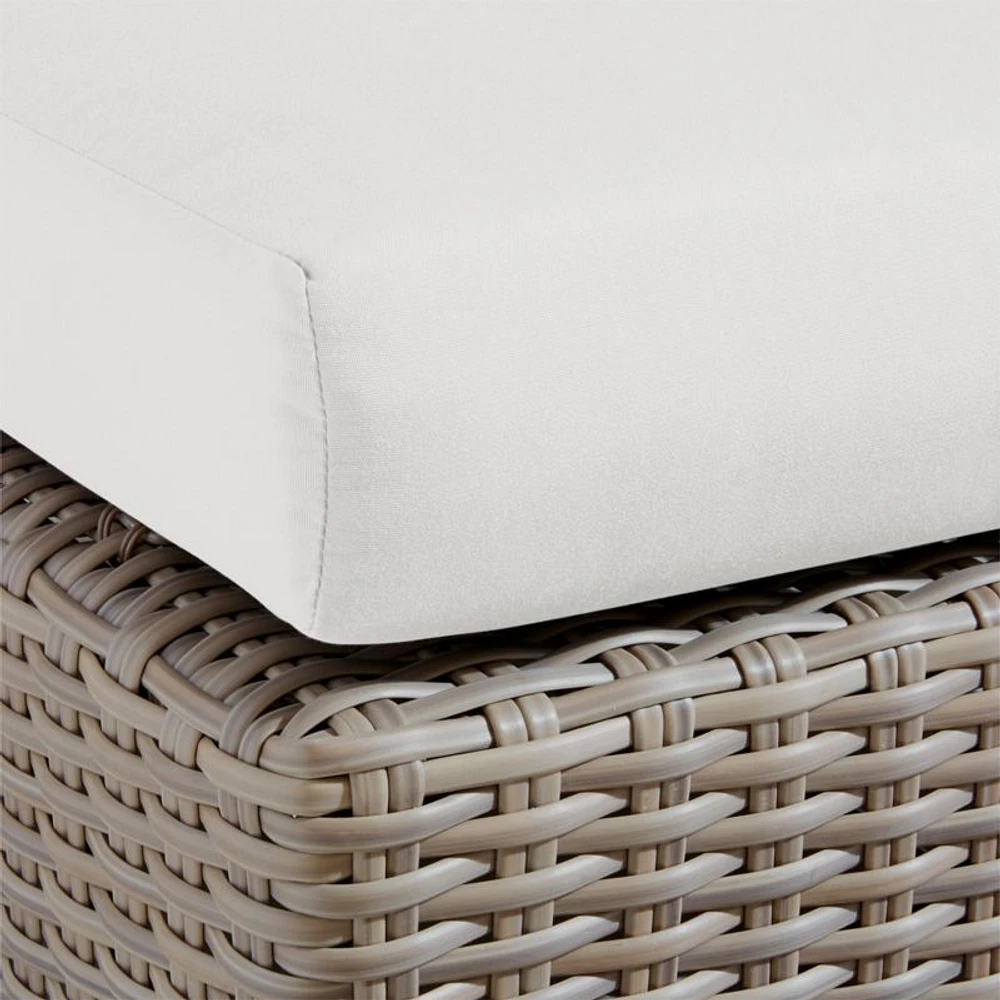 Abaco Resin Wicker Outdoor Armless Chair with Natural Sunbrella ® Cushion