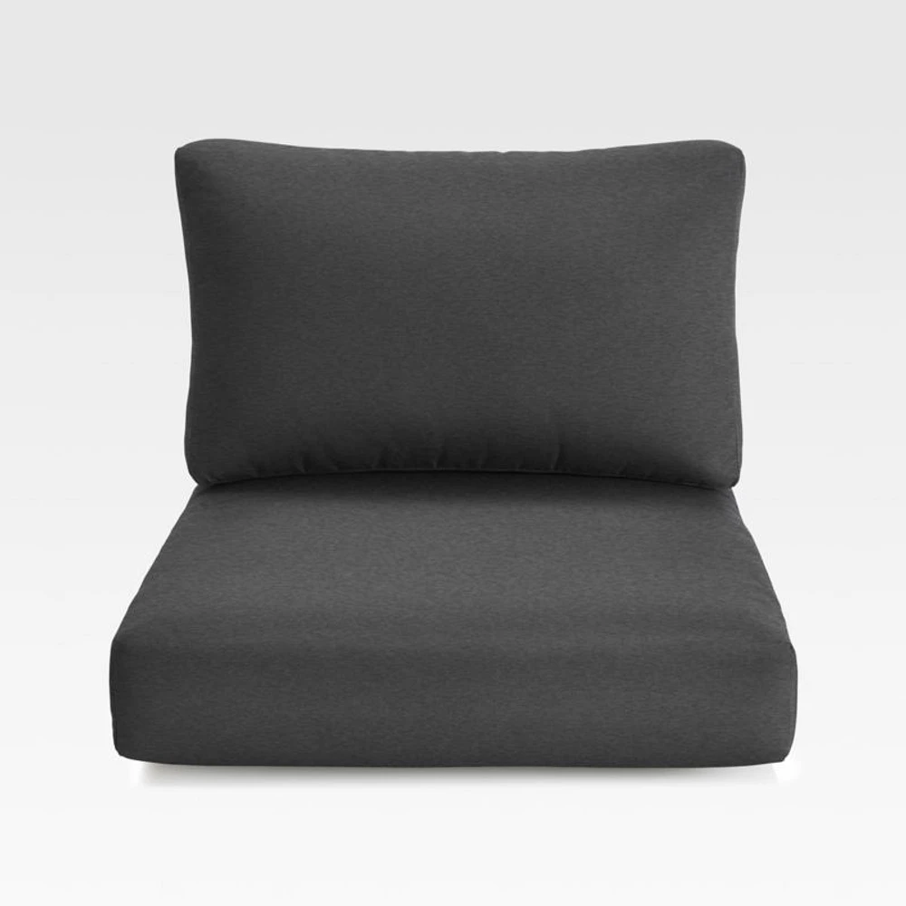 Abaco Soot Grey Sunbrella ® Outdoor Lounge Chair Cushion