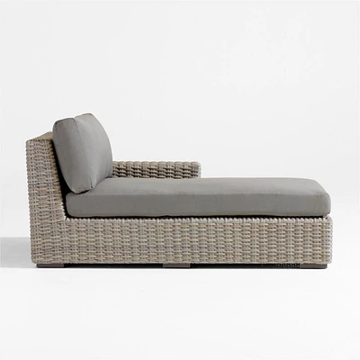 Abaco Resin Wicker Right-Arm Outdoor Chaise Lounge with Graphite Sunbrella ® Cushion
