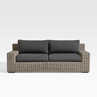 Abaco 83" Resin Wicker Outdoor Sofa with Soot Grey Sunbrella ® Cushion
