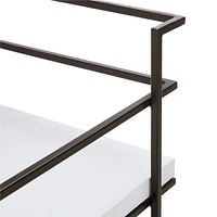 Adina Black Cart with White Concrete Shelves