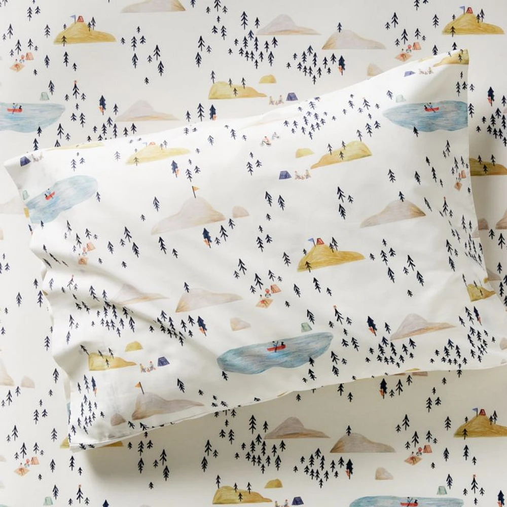 Stay Cool Adventure Organic Cotton Patterned Kids Pillowcase