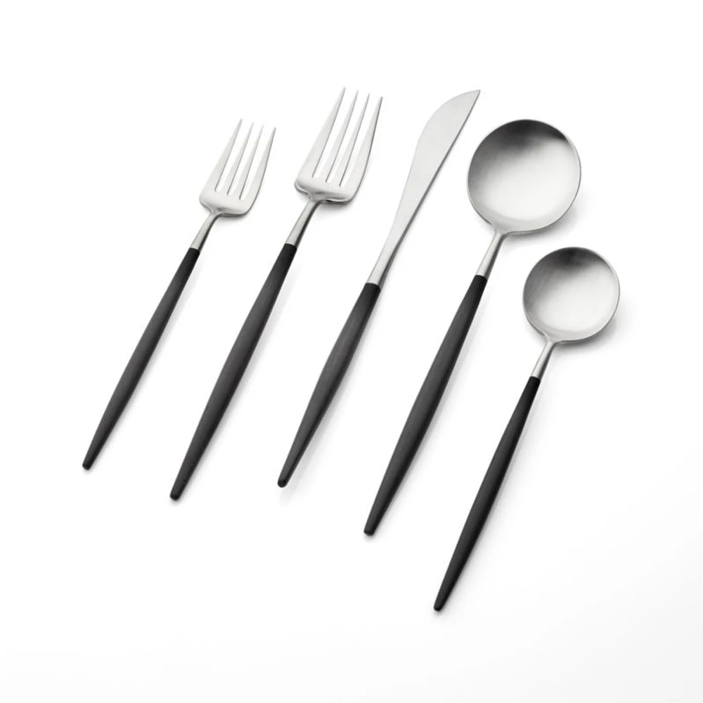 Aero Black 5-Piece Flatware Place Setting
