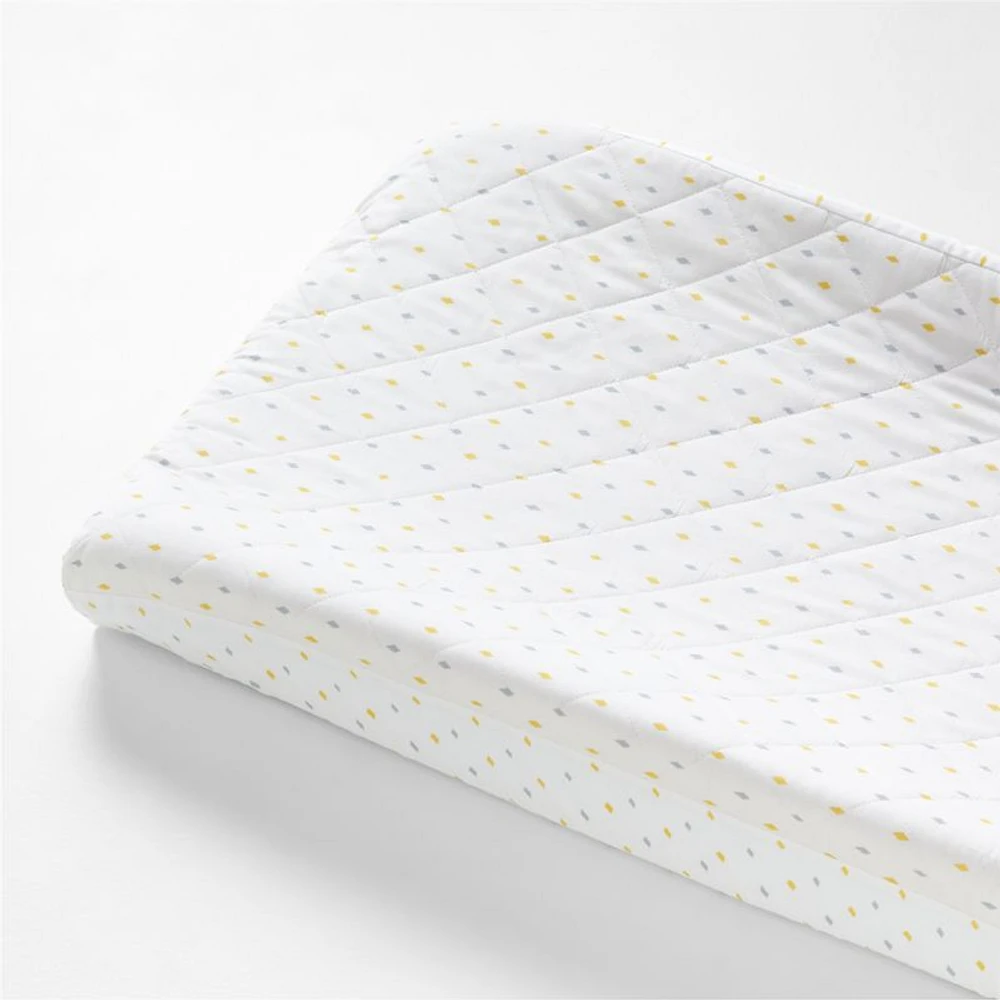 Aiko Organic Yellow Diamonds Baby Changing Pad Cover