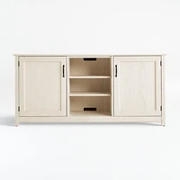Ainsworth Cream 64" Storage Media Console with Glass/Wood Doors