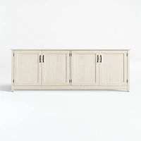 Ainsworth Cream 85" Storage Media Console with Glass/Wood Doors