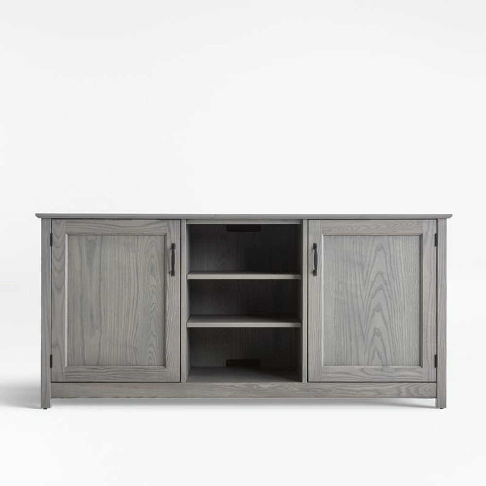 Ainsworth Dove 64" Storage Media Console with Glass/Wood Doors