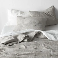 Crinkle Cotton Linen Blend Pebble Grey Full/Queen Comforter