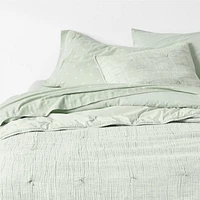 Cozy Cloud Muted Teal Washed Organic Cotton Kids Twin Duvet Cover