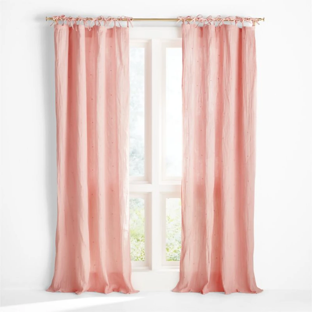 Aldrin Pink Organic Cotton Sheer Window Curtain Panel 44"x63"