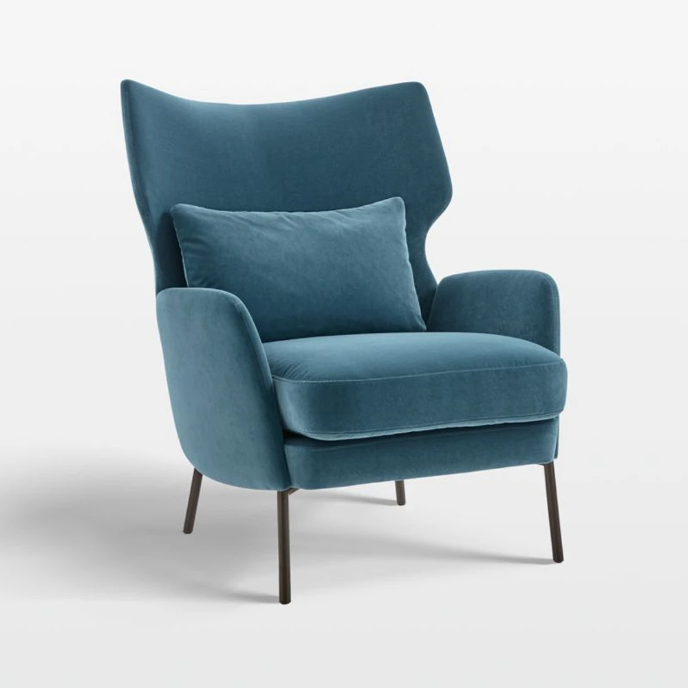 Alex Navy Blue Velvet Accent Chair