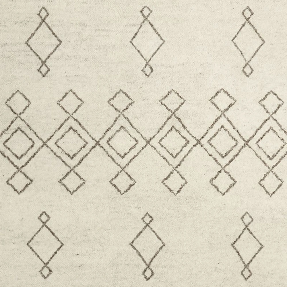 Algiers Wool Hand-Knotted Ivory White Rug Swatch 12"x18"