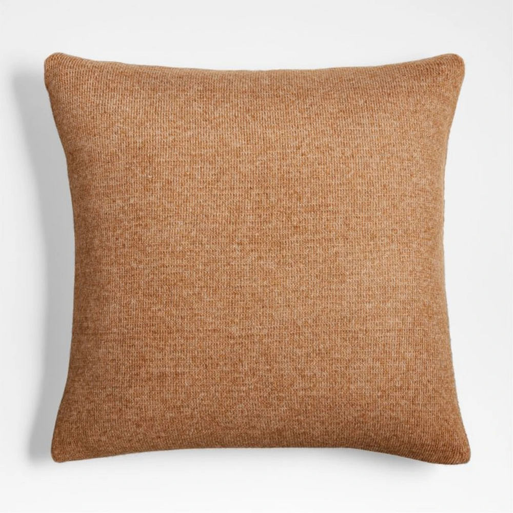 Alpine Cozy Ivory and Camel Tan Reversible 23x23 Holiday Throw Pillow Cover