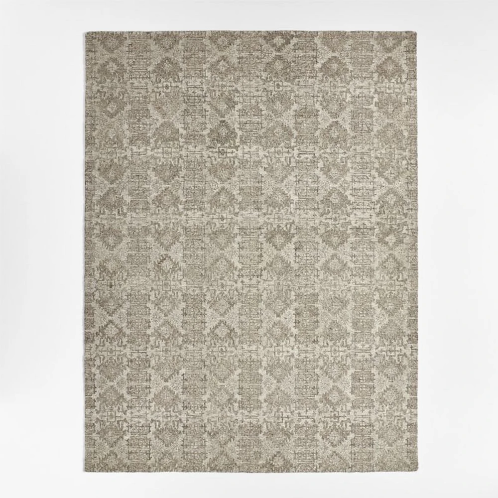 Alvarez Wool Hand-Tufted Brown Area Rug 6'x9'