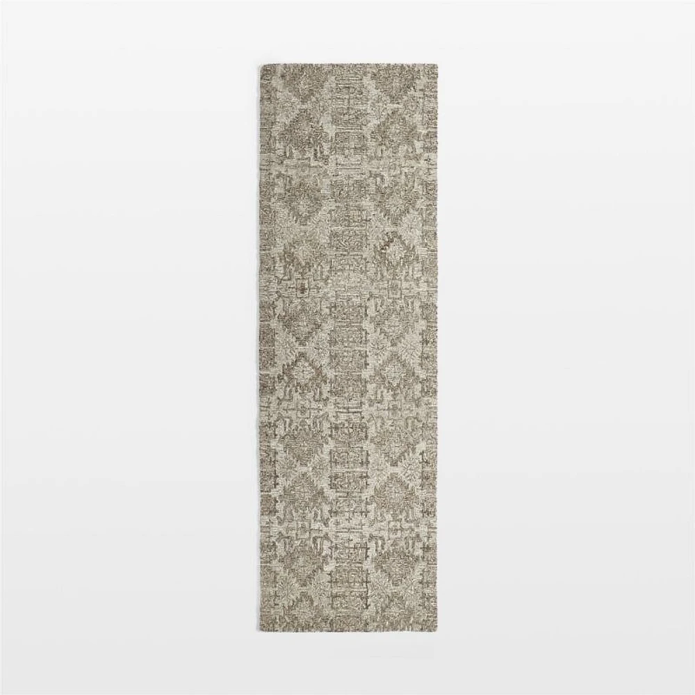 Alvarez Wool Hand-Tufted Brown Runner Rug 2'10"x9'