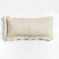 Amalfi Cotton Linen Scallop Edge 36x16 Arctic Ivory Throw Pillow Cover