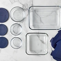 Anchor Hocking 10-Piece Glass Bake and Store Food Storage Set with Navy Blue Lids