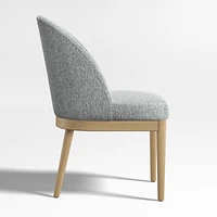 Ana Navy Blue Natural Wood Dining Chair