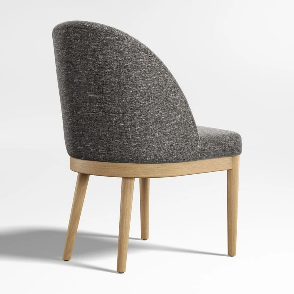 Ana Charcoal Grey Natural Wood Dining Chair