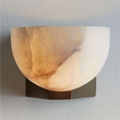 Ando Brass Alabaster Sconce Light Set of 2