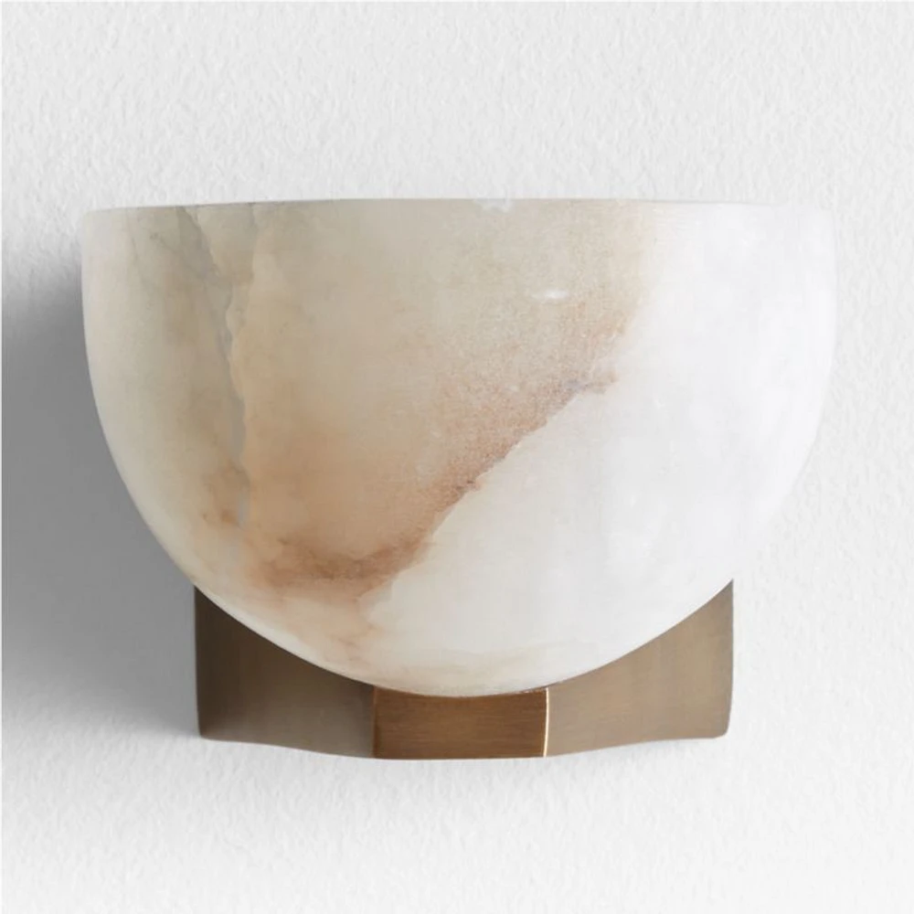 Ando Brass Alabaster Sconce Light Set of 2