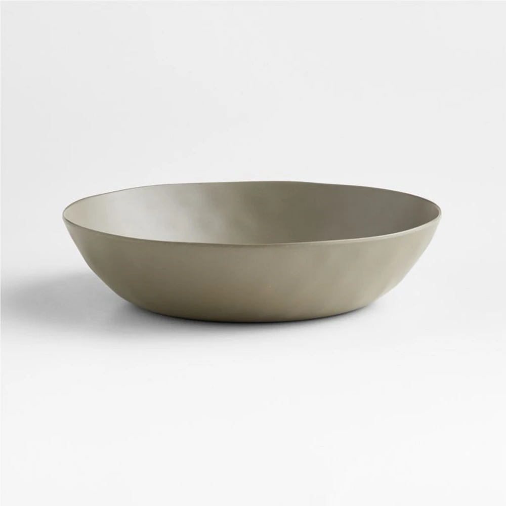 Andres Matte Grey Outdoor Melamine Low Bowl