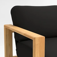 Anguilla Teak Outdoor Lounge Chair with Black Cushions
