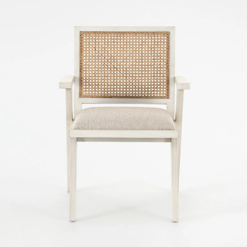 Annette Cream Upholstered Cane Dining Chair