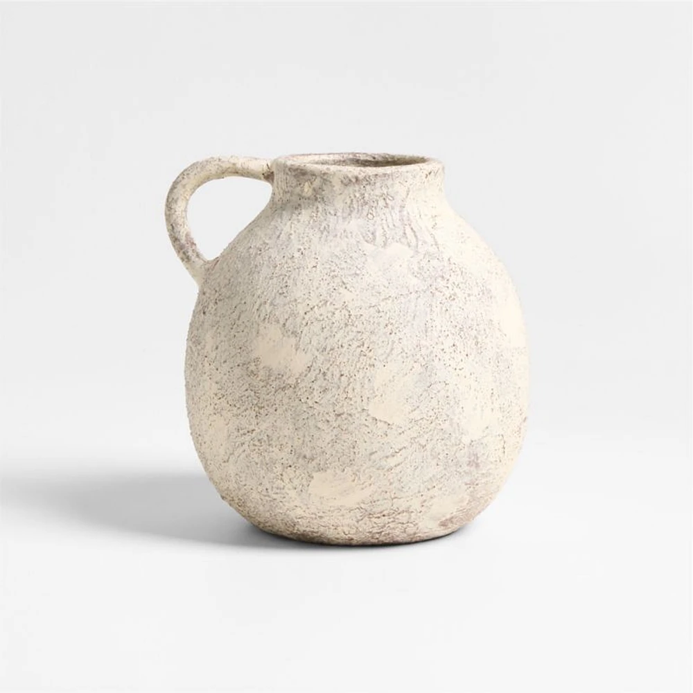 Antiguo White Terracotta Vase 8"
