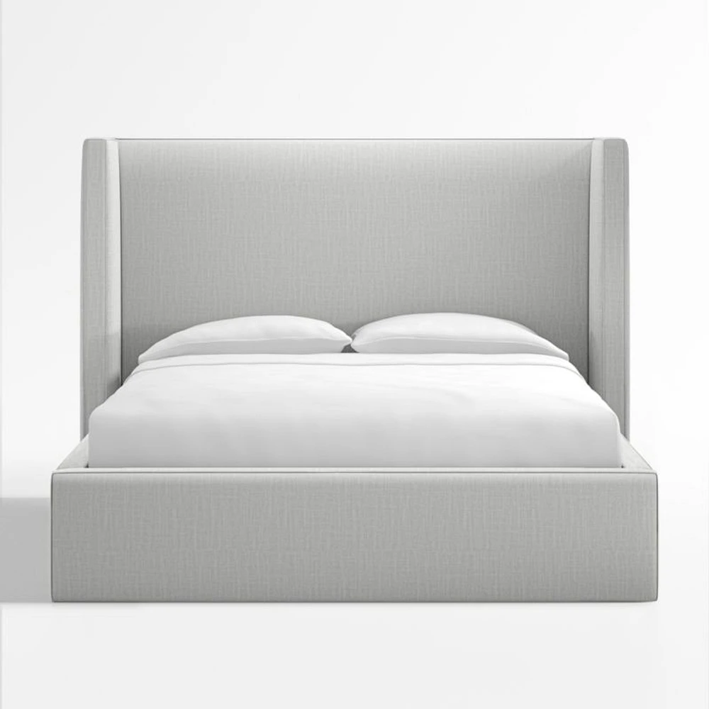 Arden Oyster Grey Upholstered Queen Bed with 52" Headboard