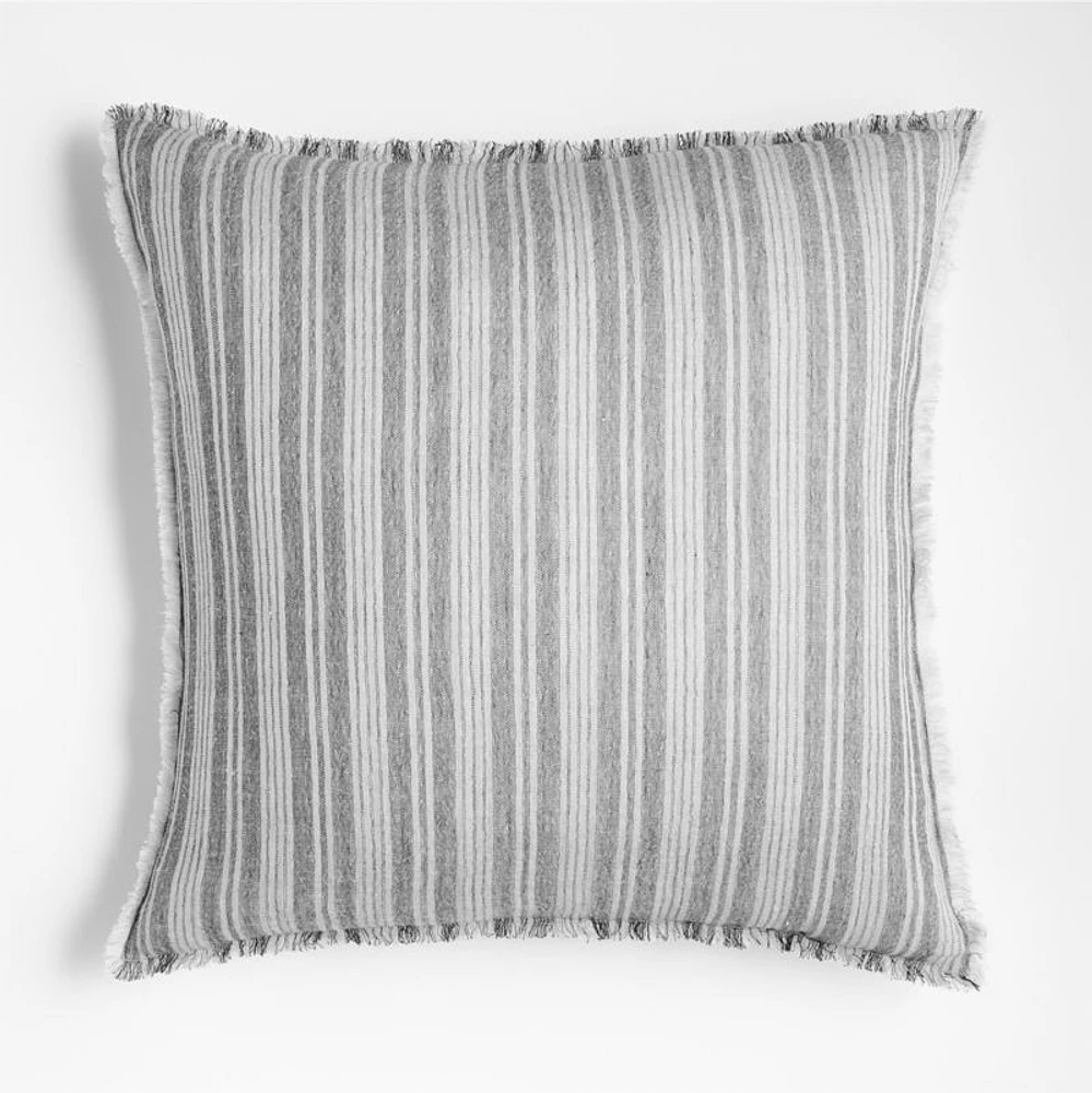 Arla 23"x23" Eyelash Striped Blue Throw Pillow Cover