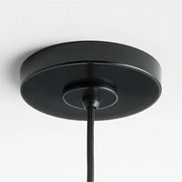 Arren Black Single Pendant Light with Large Round Clear Glass Shade