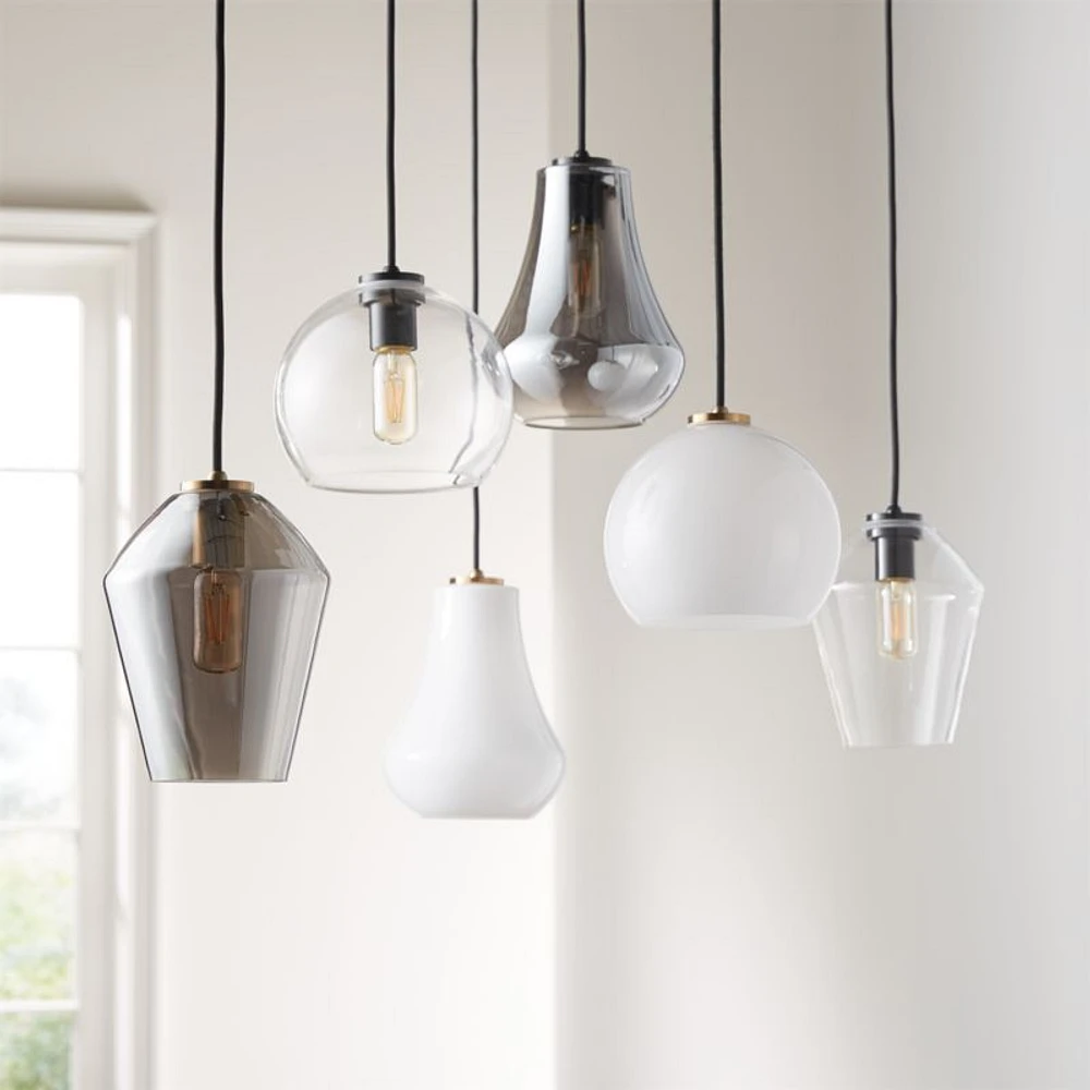 Arren Brass Single Pendant Light with Clear Teardrop Shade