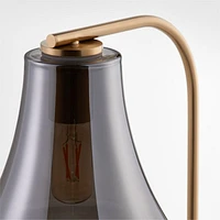 Arren Brass Table Lamp with Silver Teardrop Shade 22.25"