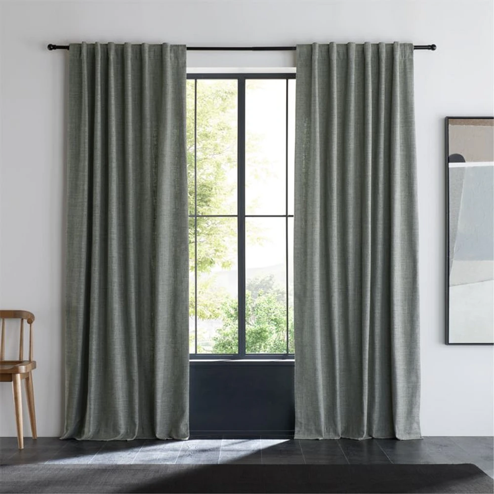 Ashbery Pebble Grey Window Curtain Panel 52"x84"