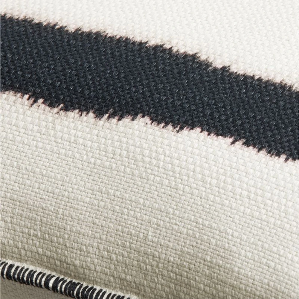 Ashi Painterly Organic Cotton 22x15 Arctic Ivory Throw Pillow Cover