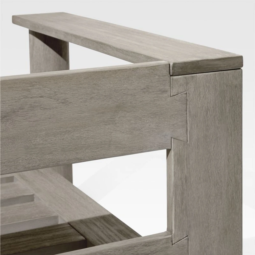 Ashore Grey Mahogany Wood Outdoor Lounge Chair