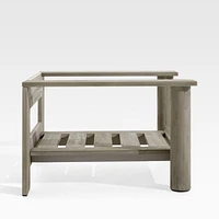 Ashore Grey Mahogany Wood Outdoor Lounge Chair