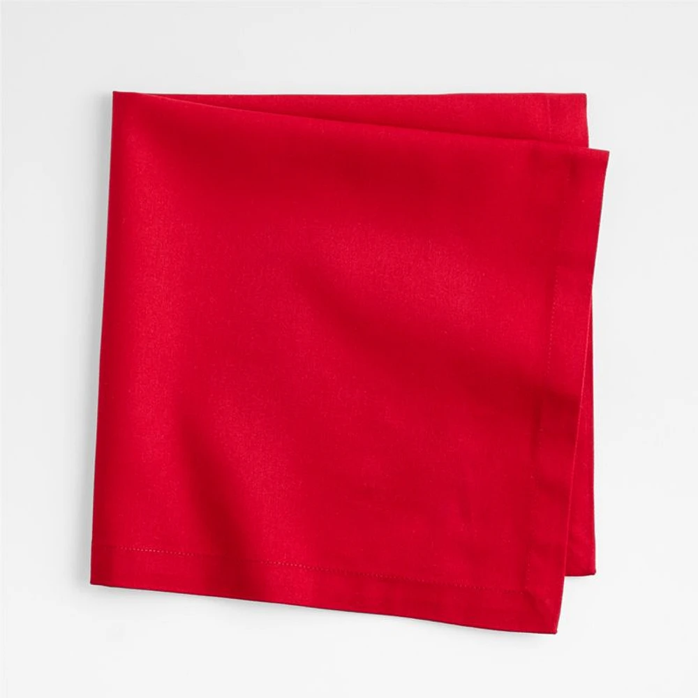 Aspen Cherry Red Organic Cotton Dinner Napkin