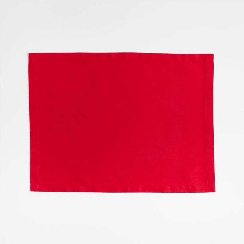 Aspen Cherry Red Organic Cotton Placemat