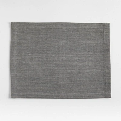 Grasscloth Rectangular Metal Grey Cotton Placemat
