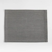 Grasscloth Rectangular Metal Grey Cotton Placemat