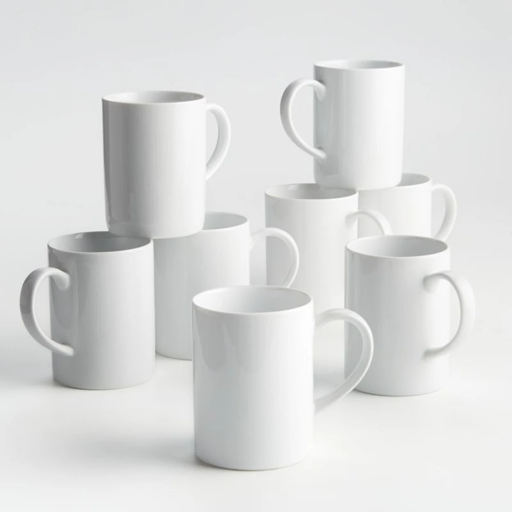 Aspen 11-oz. Porcelain Can Mugs, Set of 8